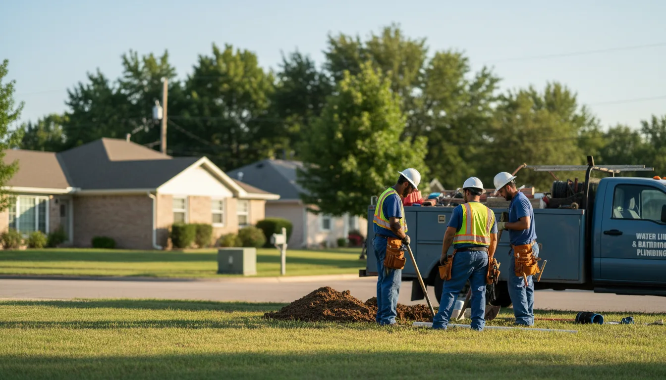 Residential water line and bathroom plumbing service in Senoia, GA